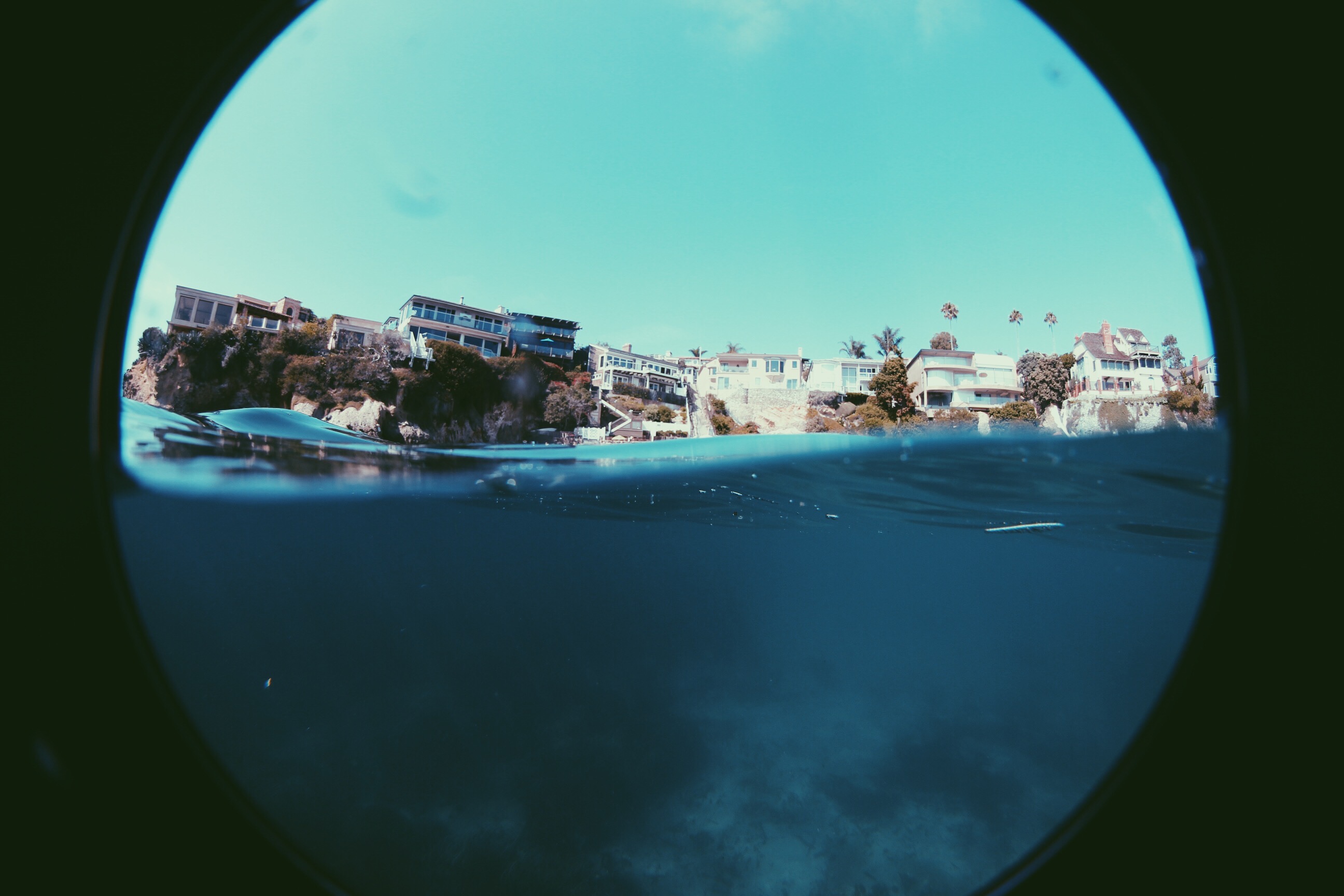 Coastal houses from the water